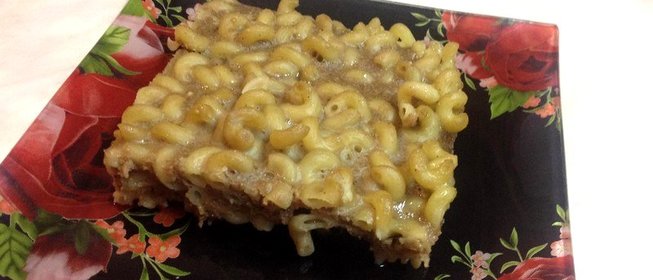 Печеночная запеканка с макаронами