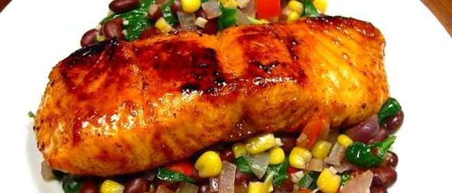 Новогодний лосось с овощами