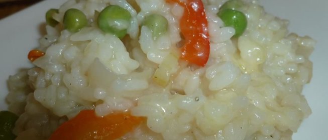 Ризотто с лимоном и зеленым горошком