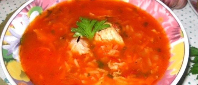 Куриный суп с томатной пастой
