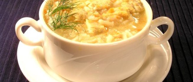 Куриный суп с рисом и укропом