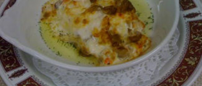 Камчатские Крабы, запеченные в сливках с белыми грибами