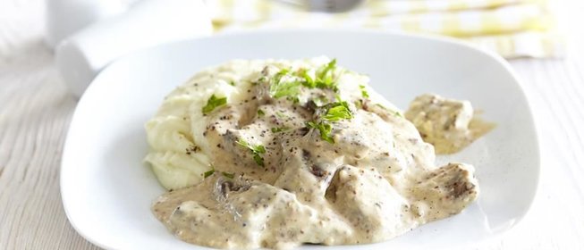 Говяжья печёнка с горчичным соусом