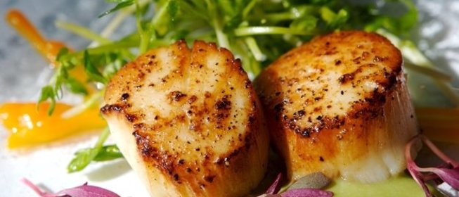 Жаренные гребешки с пастой