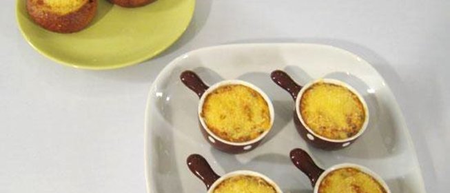 Жульен с языком и грибами в сметанном соусе