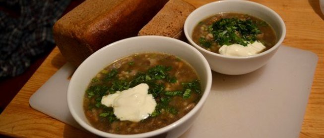 Суп из шампиньонов с перловкой