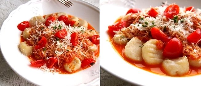 Картофельные ньокки с острым томатным соусом