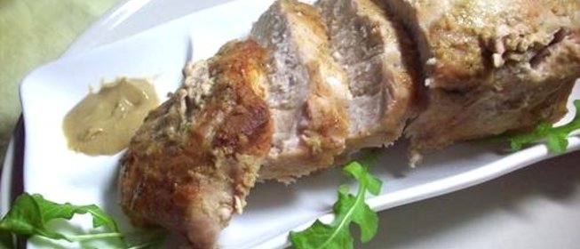 Мясо с горчицей в духовке