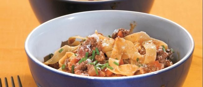 Тальятелле с соусом болоньезе