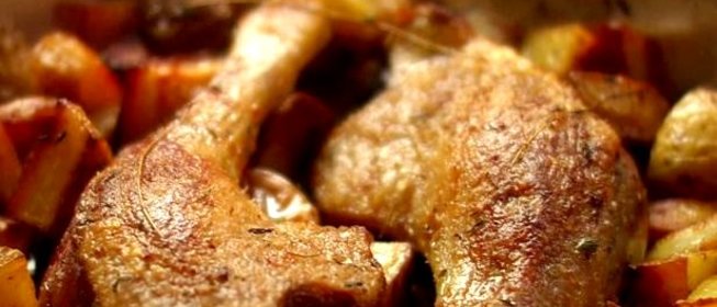 Окорочка куриные с картошкой