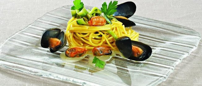 Триолли с мидиями и цукини