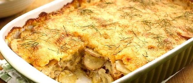 Гратен из картофеля с курицей