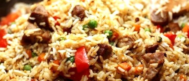 Рис со свининой и овощами