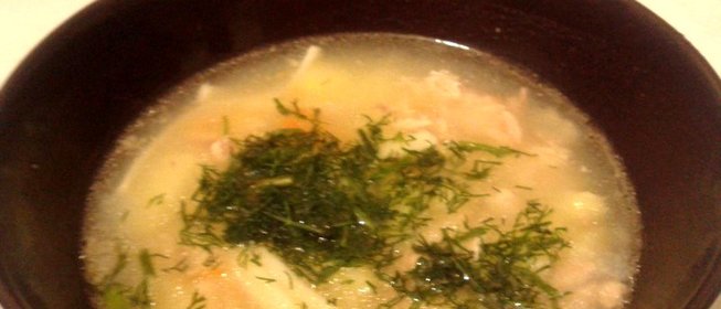 Куриный суп с яичной лапшой