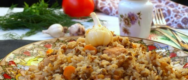 Плов с индейкой и машем