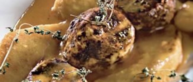 Морские гребешки с какао и апельсиновым соусом