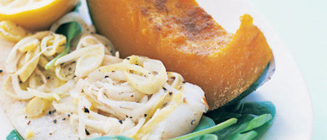 Филе морского окуня с тыквой