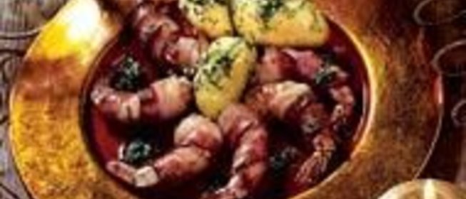 Картофель с креветками в русском стиле