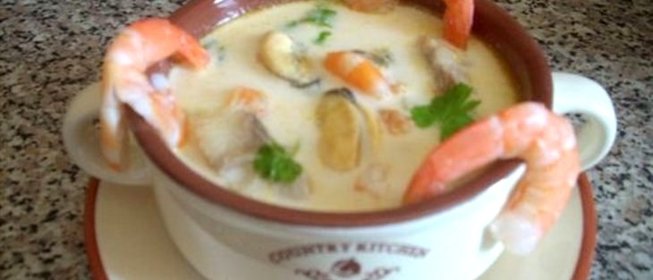 Суп из морепродуктов со сливками