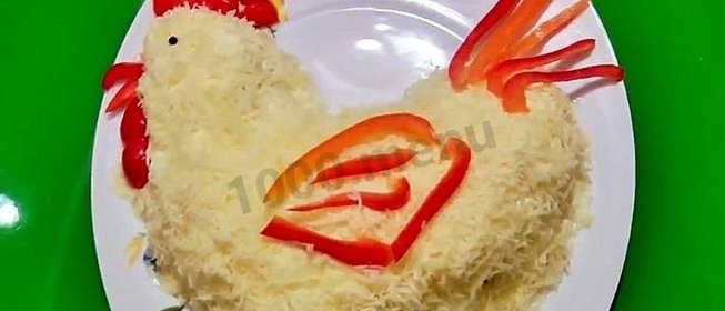 Салат на год петуха Петушок