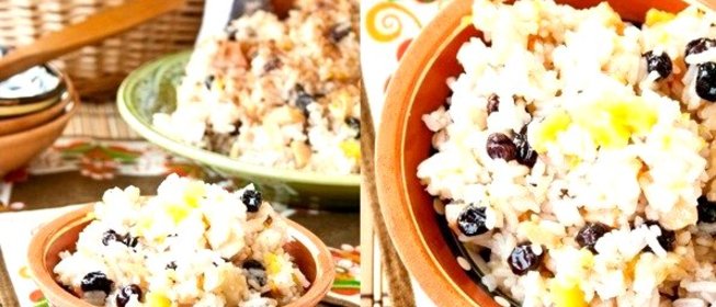 Плов с тыквой и фруктами