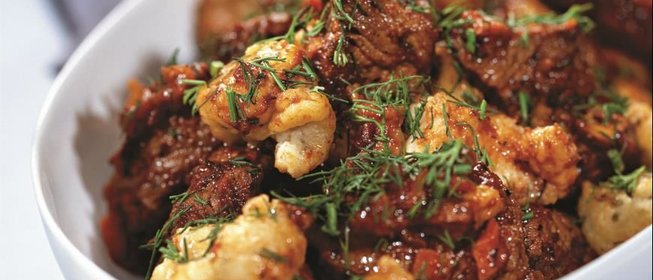 Рагу из телятины с клецками