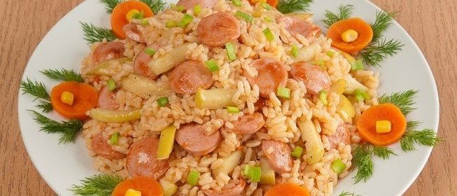 Плов с сосисками