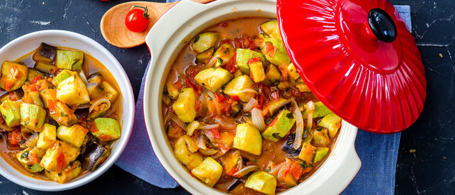 Овощное рагу с баклажанами и кабачками