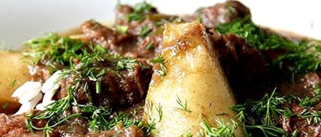 Говядина с грушей