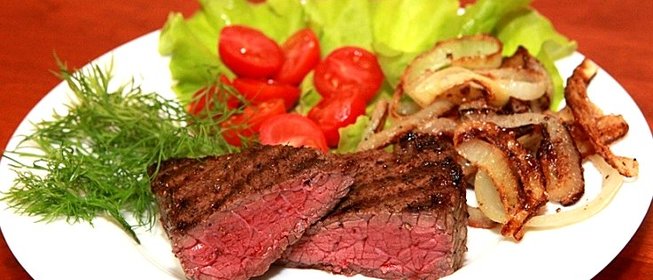 Говядина на сковороде гриль