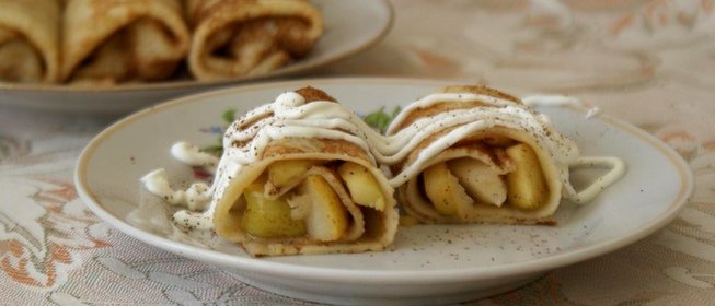 Блинчики с фруктовой начинкой