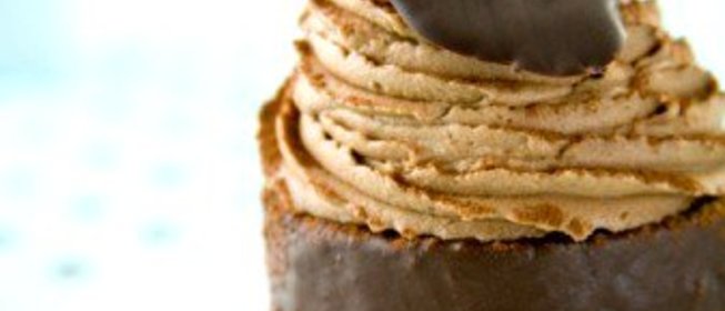 Шоколадное бланманже с соусом капучино