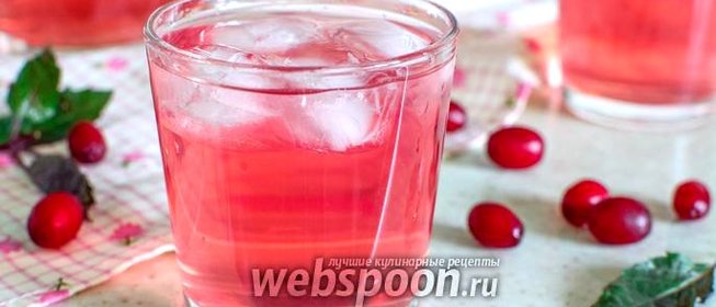 Компот из кизила с базиликом и лимоном