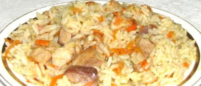 Плов из свинины на сковороде