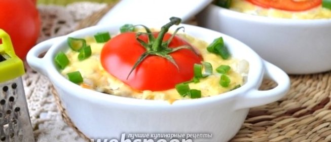 Запеканка перловая с курицей и маслинами