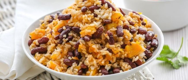 Плов с фасолью и тыквой