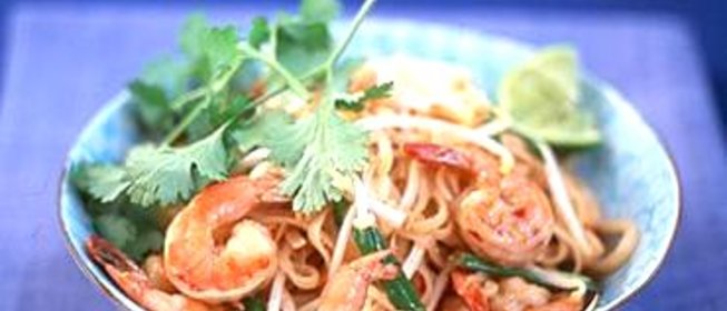 Рисовая лапша с креветками