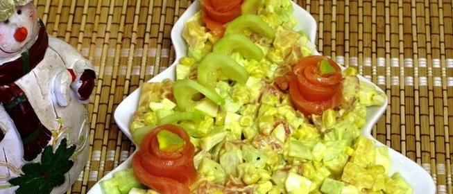Салат с семгой соленой