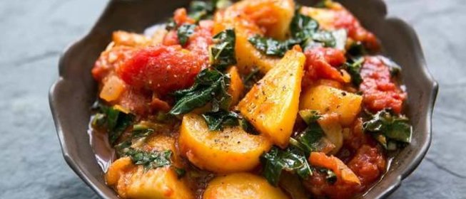 Овощное рагу с капустой кале