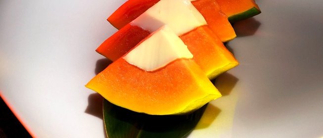 Папайя с молочным желе