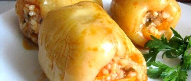 Перец, фаршированный грибами