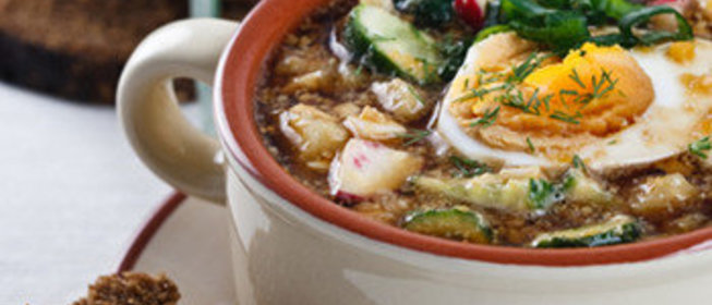 Окрошка мясная на квасе