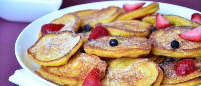 Оладьи с тыквенным пюре и яблоками