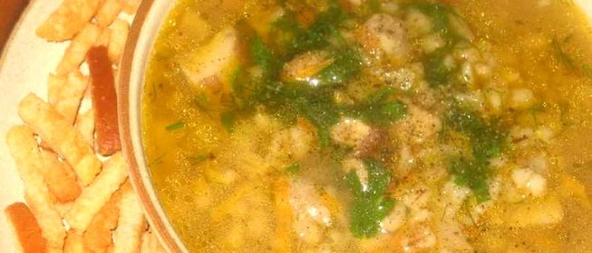 Cуп из белых грибов с перловкой