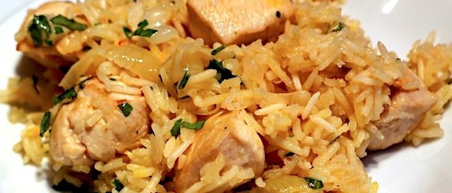 Плов с курицей в казане