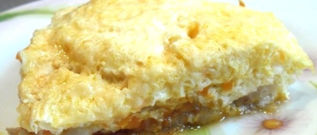 Минтай в омлете в духовке