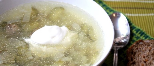 Рассольник с перловкой без мяса