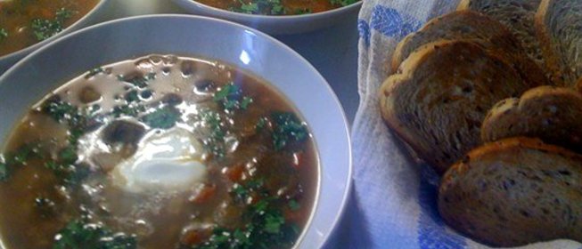 Грибной суп с перловкой