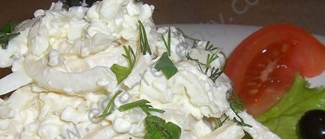 Салат с кальмарами и болгарским перцем