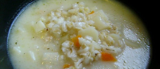 Сырный суп с перловкой